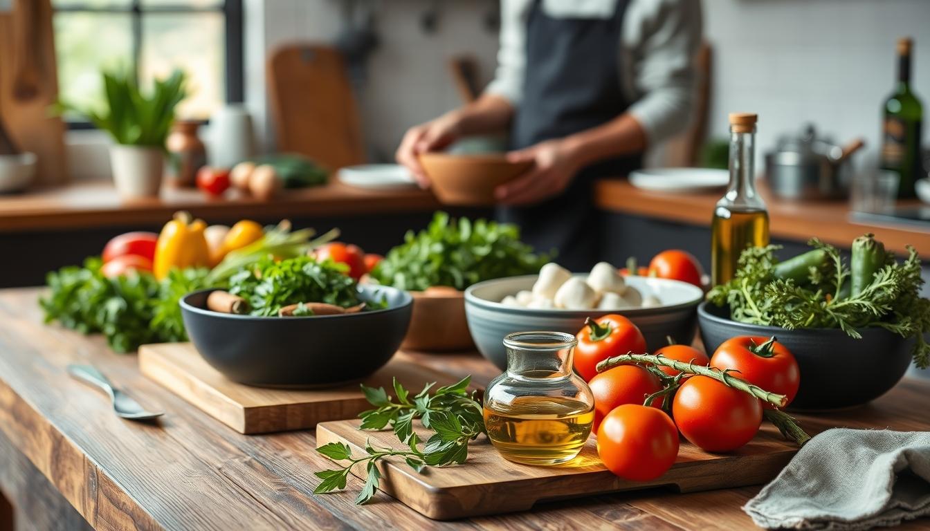 Seasonal meal prepared in a home kitchen